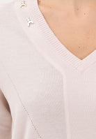 PATRIZIA PEPE Maglioncino scollo a V nude da donna con applicazioni FLY 8K0331KM36 M537 PATRIZIA PEPE 