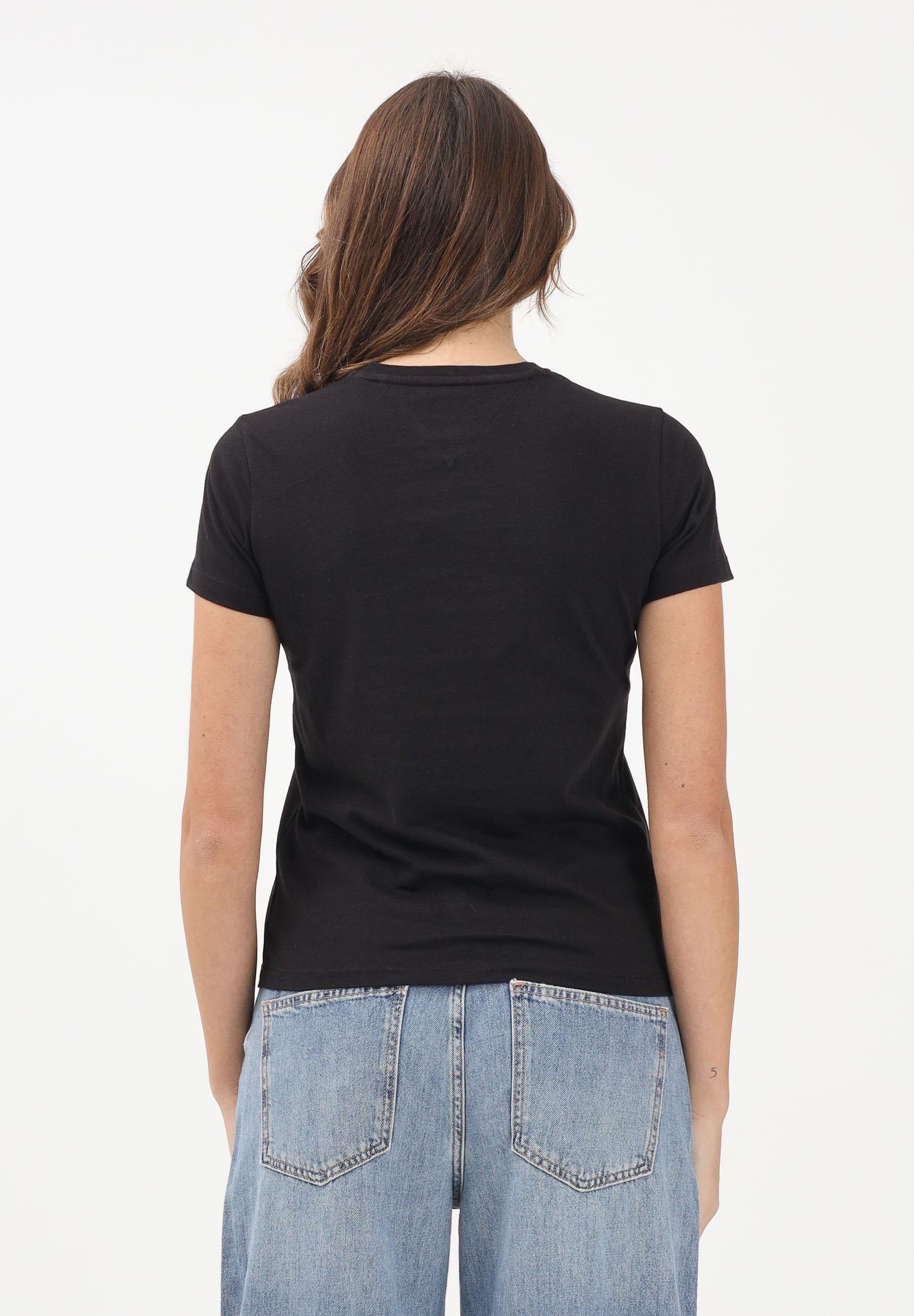TOMMY JEANS T-shirt a manica corta nera da donna con logo DW0DW22562 BDS TOMMY JEANS 