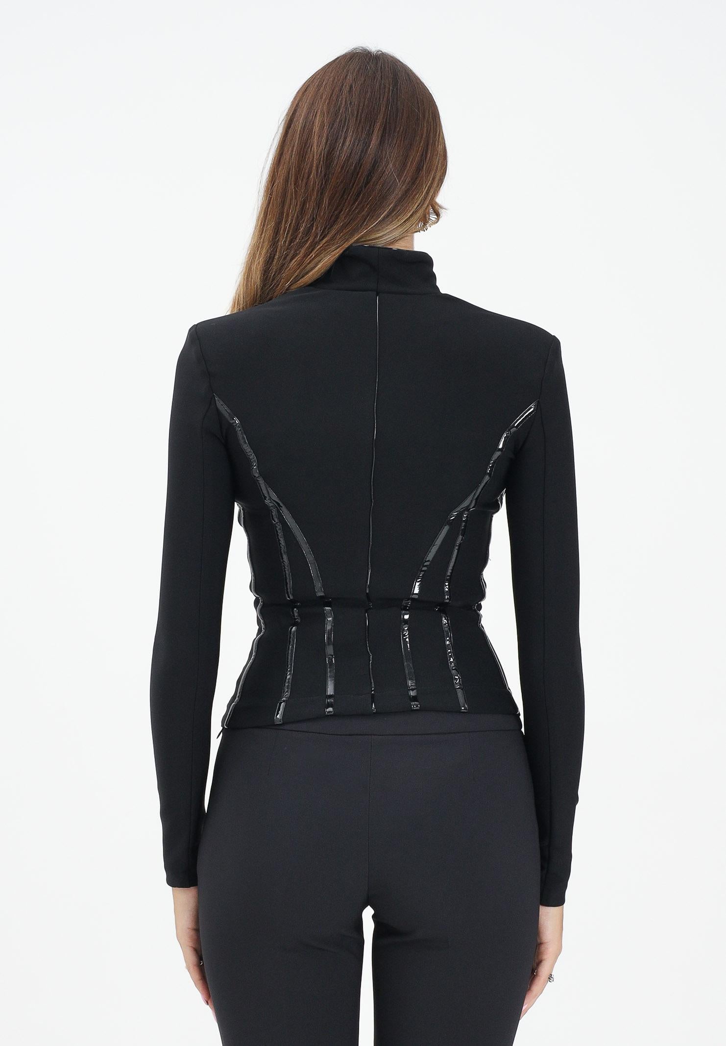 ELISABETTA FRANCHI Women's Black Jacket with Corset Details