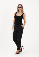 JDY Canotta nera da donna con bordi scallopati 15290585 BLCL JDY 
