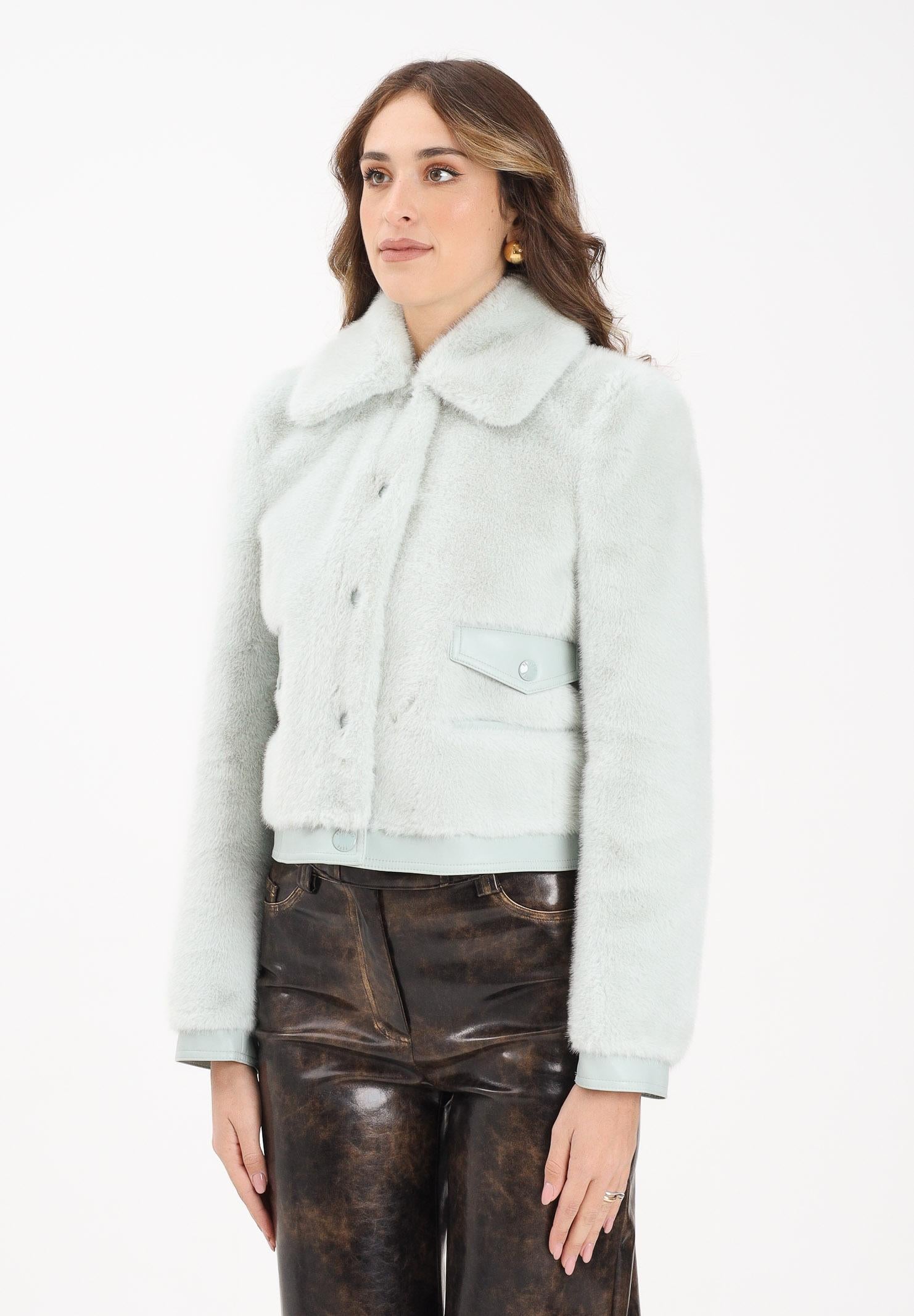 PATRIZIA PEPE Pellicciotto verde acqua da donna 8O0204E073 G613 PATRIZIA PEPE 