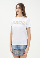 DSQUARED2 T-shirt a manica corta bianca per donna, ragazzi e bambini con ricamo logo DQ2749D004G DQ100 DSQUARED2 