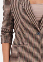 ONLY Giacca monopetto beige da donna con stampa pied de poule 15353566 DecadentChocolate ONLY 