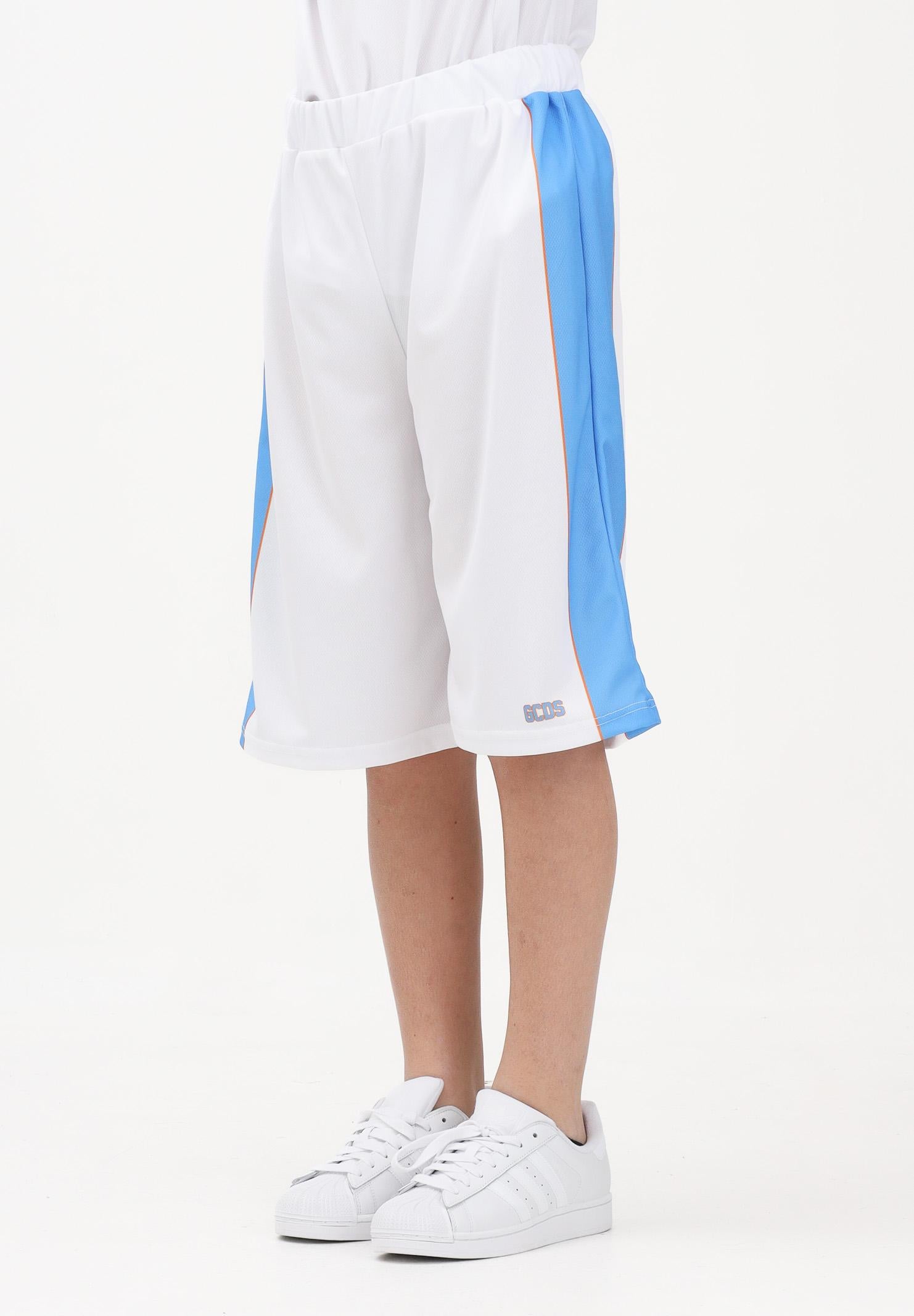 GCDS Shorts bianco per donna, ragazzi e bambini con logo C1BJQL710J338 100E GCDS 