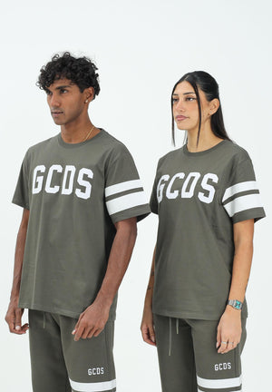 GCDS T-shirt a manica corta verde militare per uomo e donna con logo GCDS B1XM2315JI9 88 GCDS 