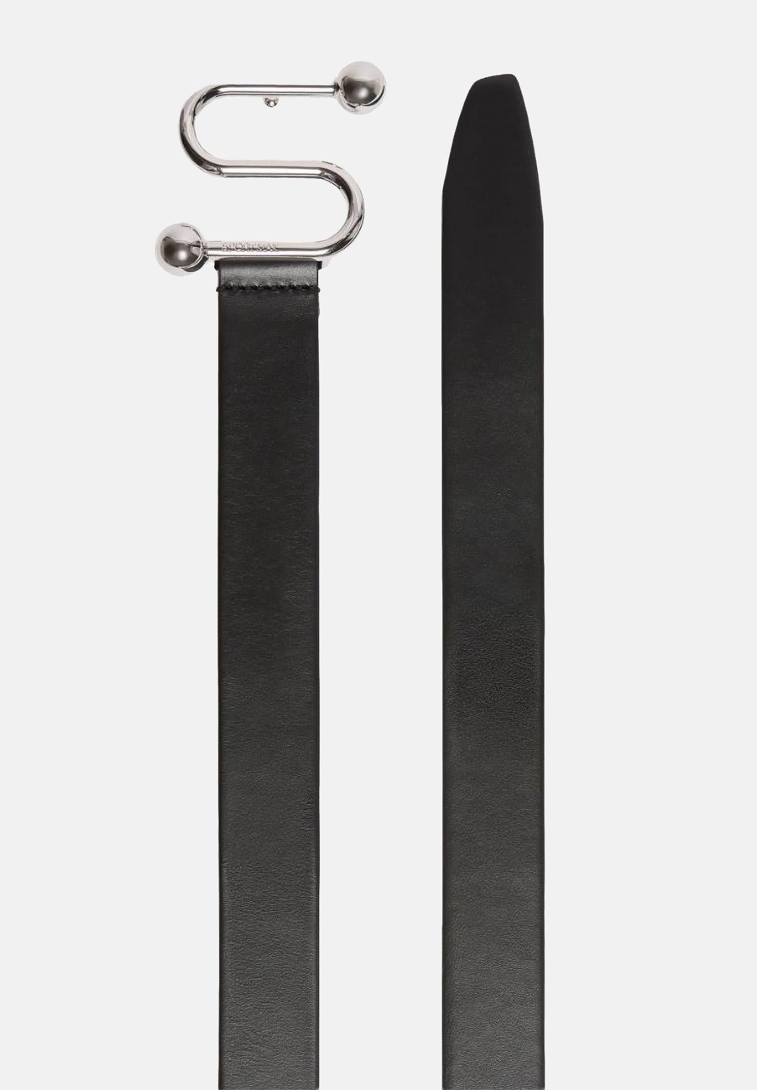 SPORTMAX Cintura nera da donna in vitello liscio con fibbia a S 2612501021600 001 SPORTMAX 