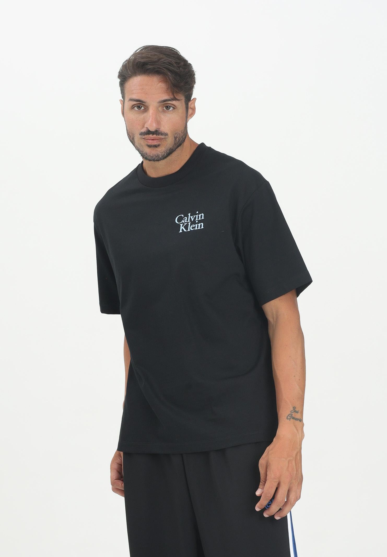 CALVIN KLEIN JEANS T-shirt a manica corta nera da uomo con logo LV04RC808GUB1  CALVIN KLEIN JEANS 