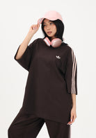 ADIDAS ORIGINALS T-shirt a manica corta Oversize Adicolor 3-Stripes marrone e rosa per uomo e donna KE2905 . ADIDAS ORIGINALS 