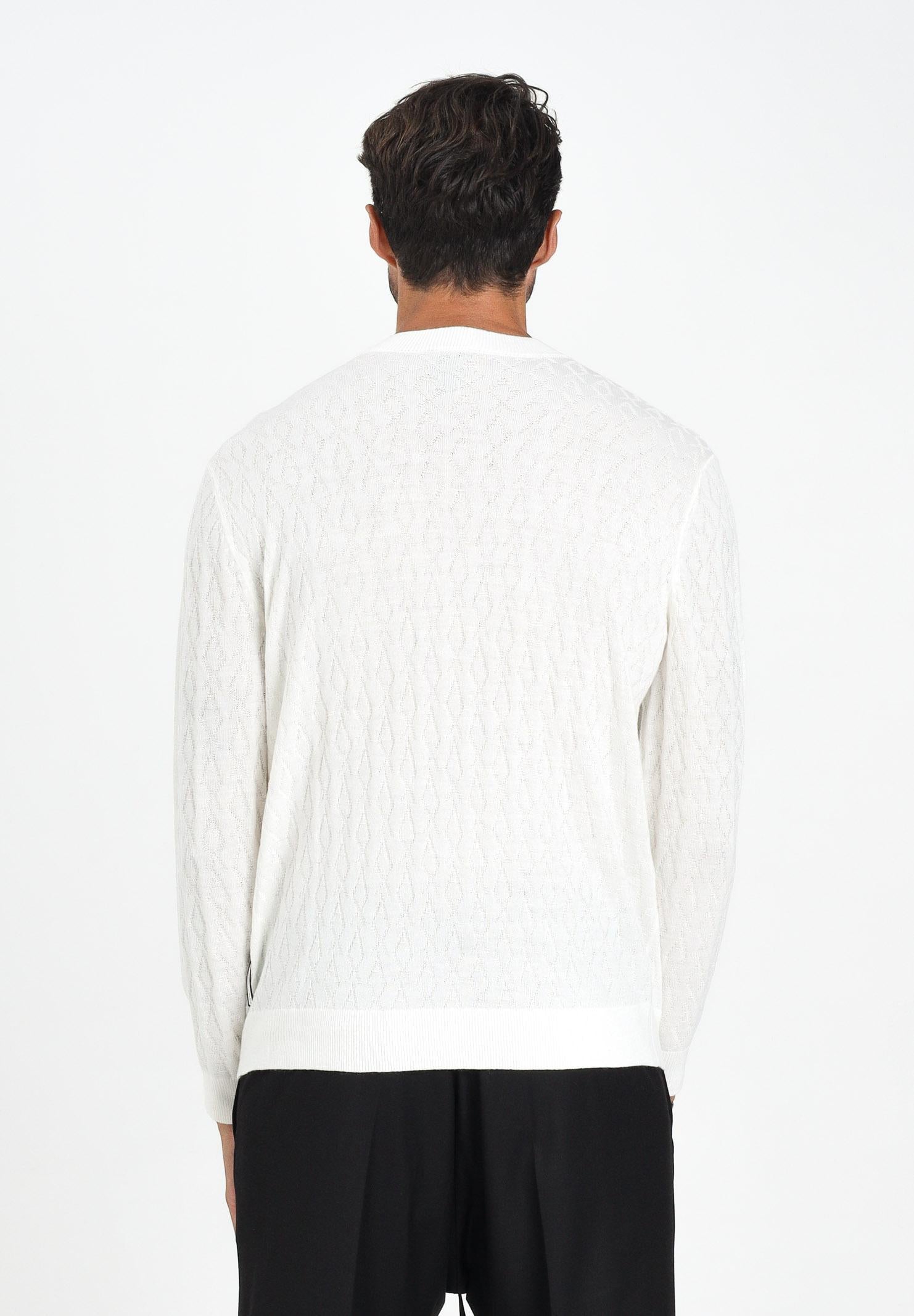ARMANI EXCHANGE Maglioncino girocollo panna da uomo con motivo monogram XM000878AF11982 U0009 ARMANI EXCHANGE 