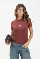 DICKIES T-shirt a manica corta Maple Valley bordeaux da donna DK0A4ZAOL161  DIckies 