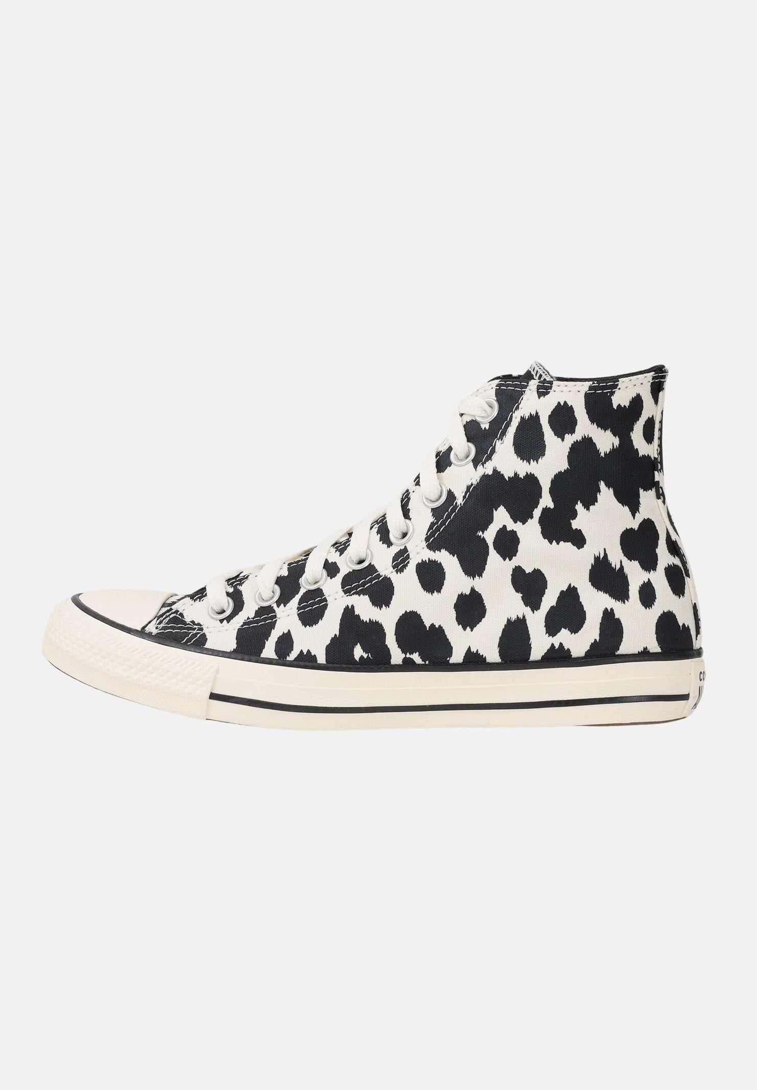 CONVERSE Sneakers Chuck Taylor All Star Animal Print High Top panna e nere da donna A17919C . CONVERSE 