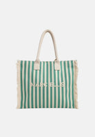 MARC ELLIS Borsa mare verde e panna da donna con motivo a righe e logo BUBY-S-JOAN SOGR MARC ELLIS 