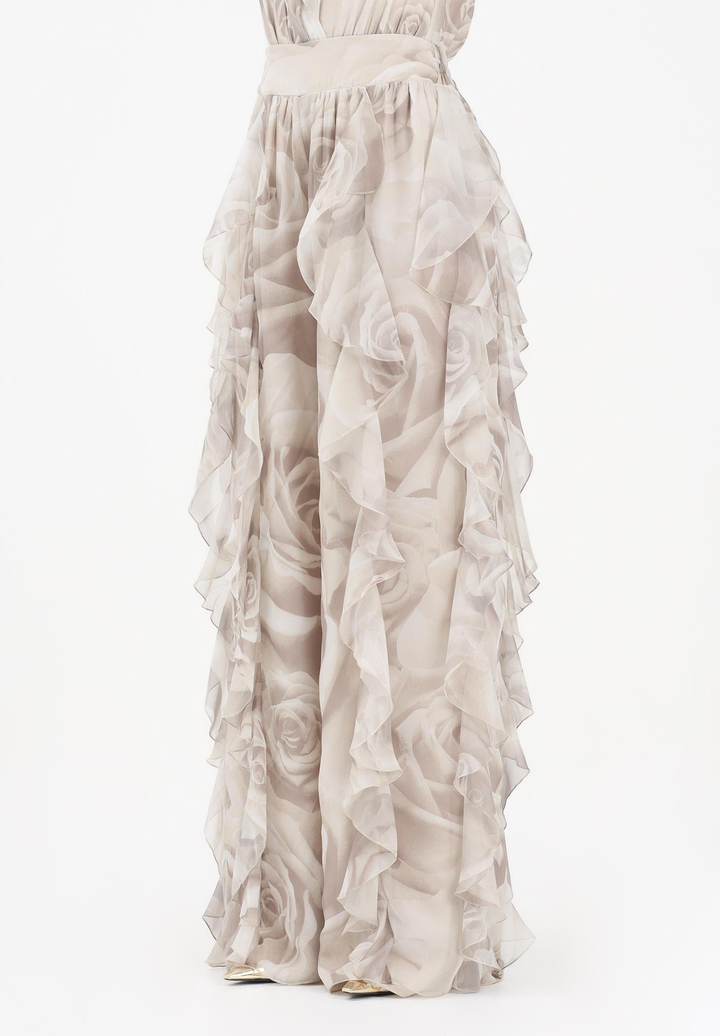 SHIT Pantalone elegante beige da donna con delicata stampa floreale SH26051 NURO SHIT 