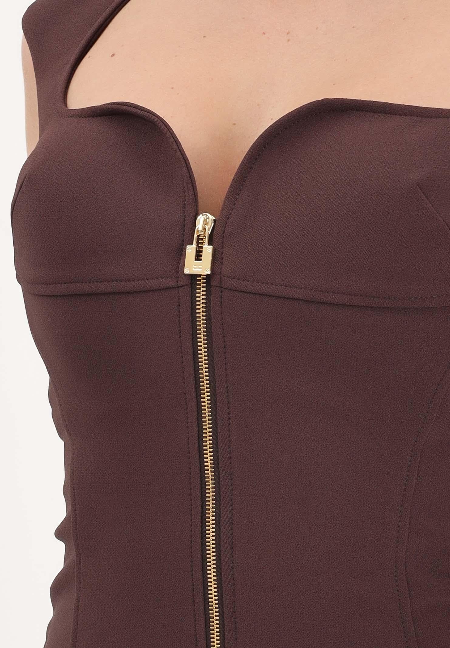 ELISABETTA FRANCHI Abito midi a tubino cacao da donna AB90061E2 644 ELISABETTA FRANCHI 