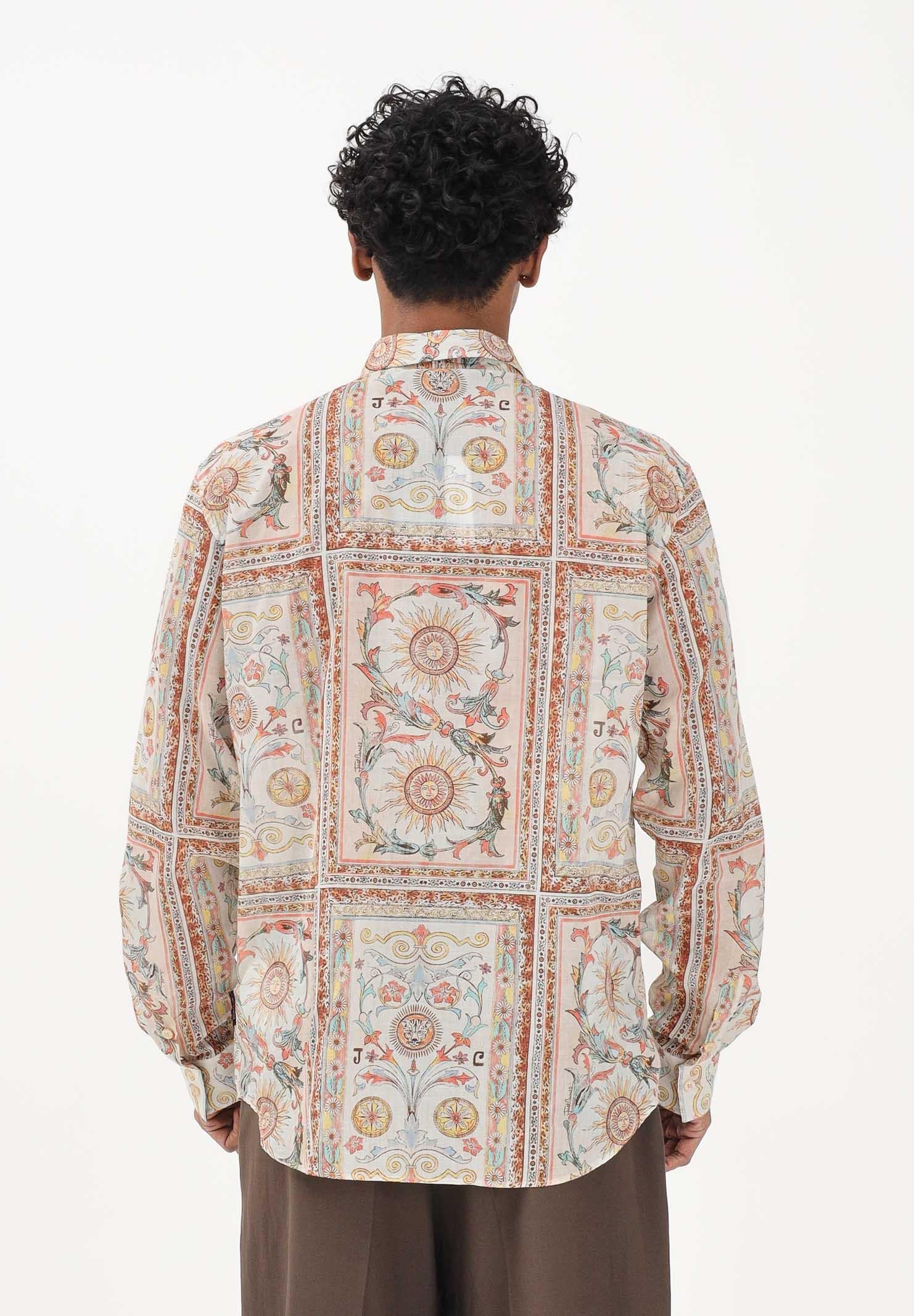 JUST CAVALLI Camicia a manica lunga multicolore da uomo con stampa ornamentale 80OAL210NS776 774 JUST CAVALLI 