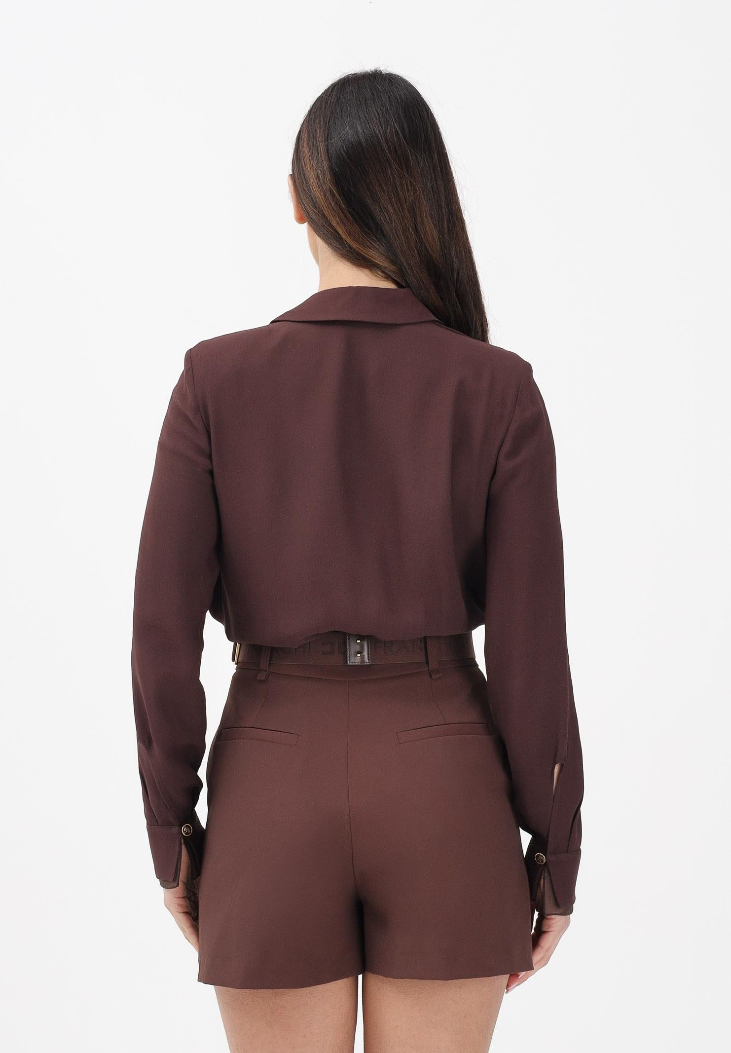 ELISABETTA FRANCHI Body a manica lunga cacao da donna CB00261E2 644 ELISABETTA FRANCHI 