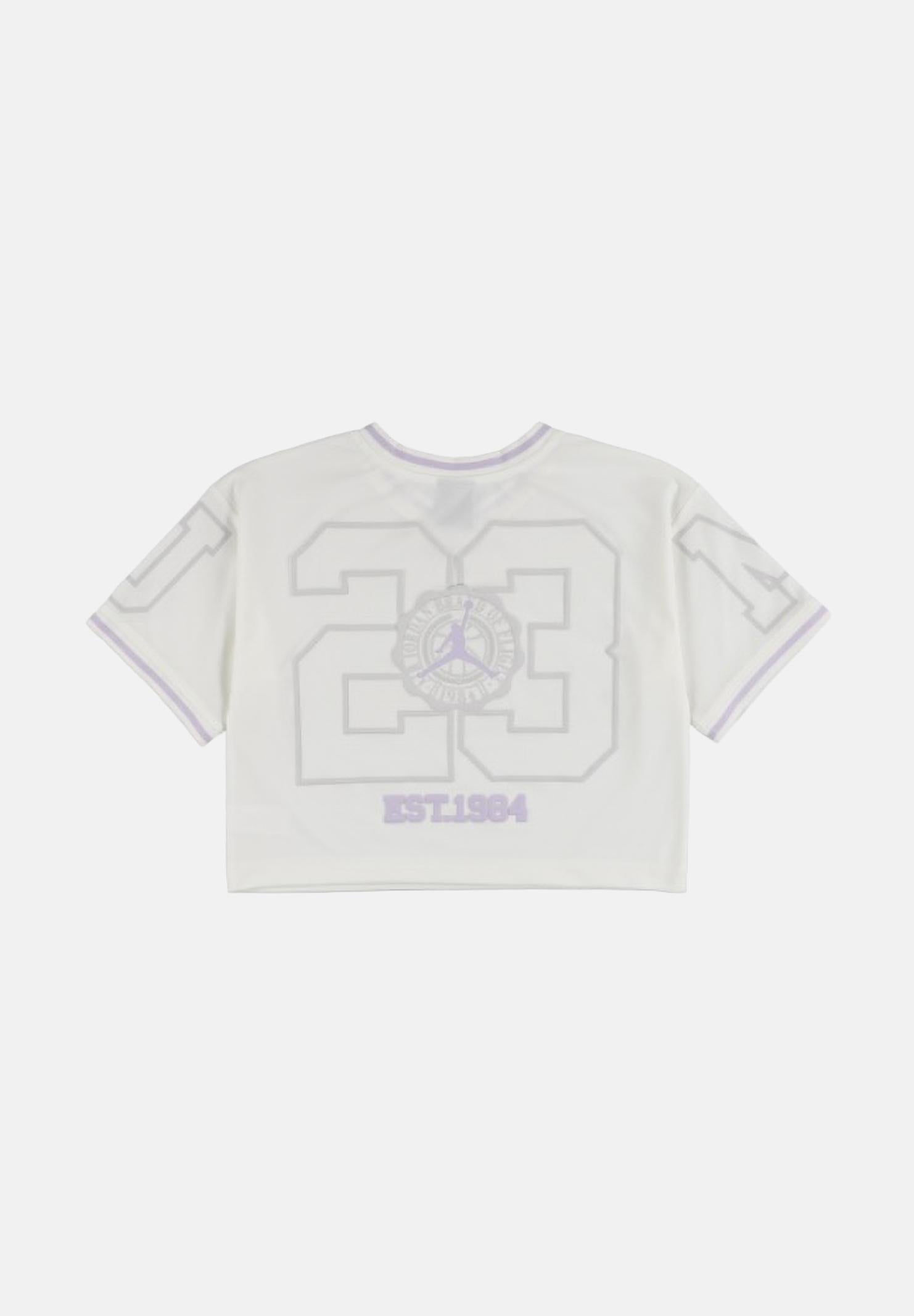 JORDAN T-shirt Secret Diary Cropped Jersey Sail bianco chiaro da bambina. 45F886 782 JORDAN 