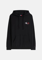 TOMMY JEANS Felpa con cappuccio Signature Logo Terry Drawstring Hoody black nero, colore basico nero DM0DM22680 BDS TOMMY JEANS 