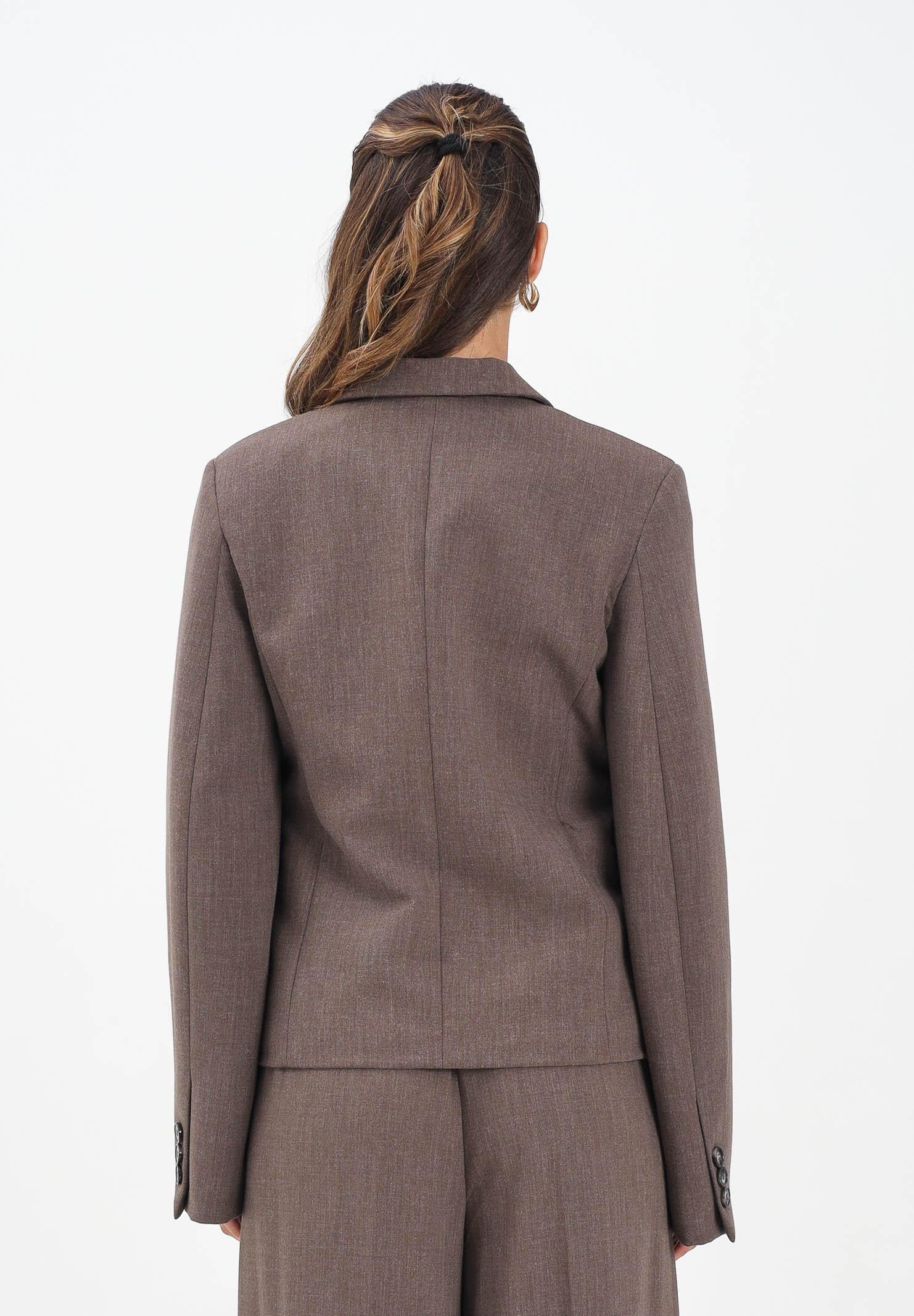 VICOLO Giacca marrone da donna con leggera trama mélange TF0203 A115 VICOLO 