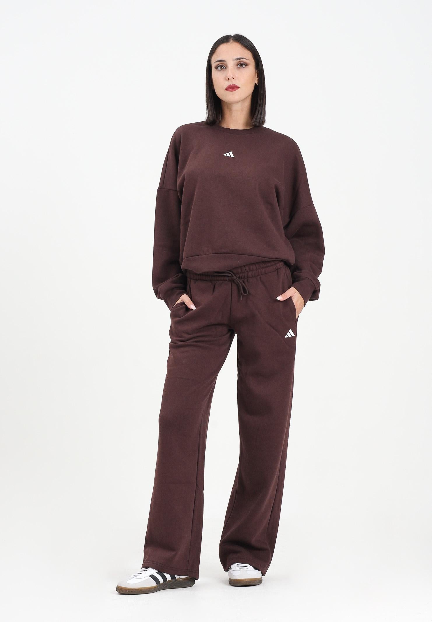 ADIDAS PERFORMANCE Pantalone sportivo Essentials Small Logo Feel Cozy Open-Hem marrone da donna JV7288  ADIDAS PERFORMANCE 