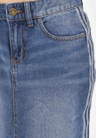 ADIDAS ORIGINALS Gonna midi 3 STRIPES in denim medio da donna KD2908 . ADIDAS ORIGINALS 