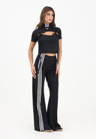 ADIDAS ORIGINALS Leggings svasati con dettagli a nastro e 3 strisce sfalsate neri da donna JX2697  ADIDAS ORIGINALS 