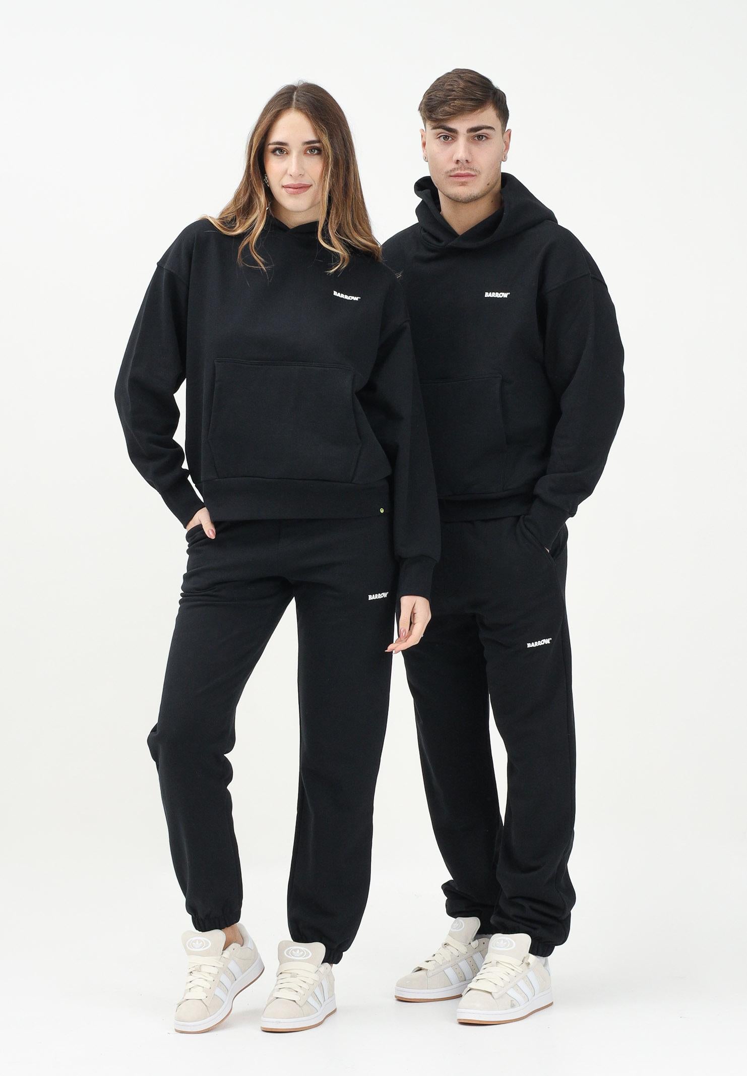 BARROW Pantalone sportivo nero per uomo e donna con stampa logo S5BWUAFP085 110 BARROW 