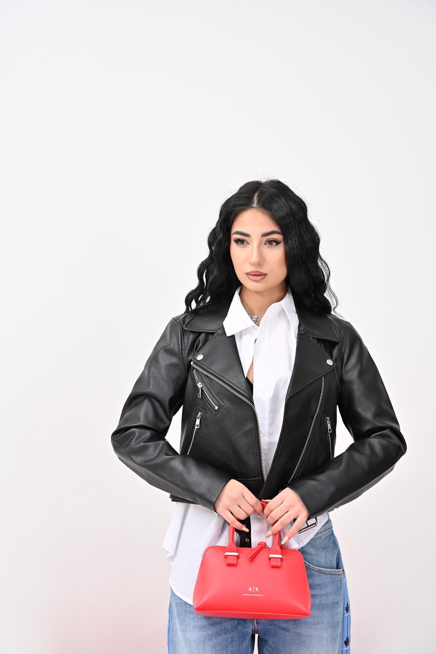 ONLY Giubbotto in Ecopelle Nera Donna - Stile Biker