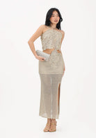 SIMONA CORSELLINI Abito midi oro da donna in maglia crochet lavorata P26CEABO5301 V0118 SIMONA CORSELLINI 