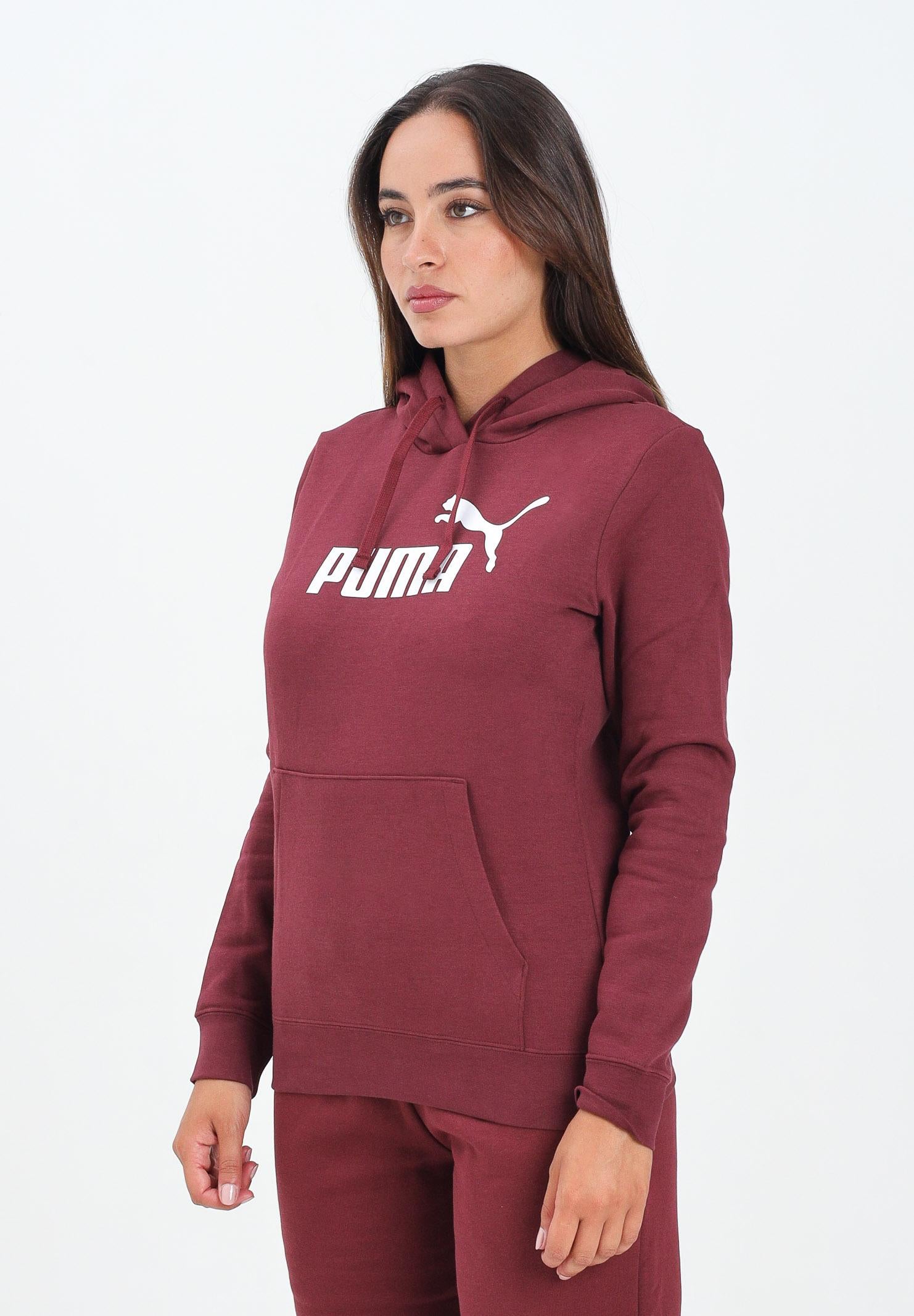 PUMA Felpa con cappuccio ESS N. 1 Logo bordeaux da donna 682389 96 PUMA 