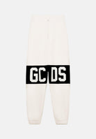 GCDS Pantalone sportivo panna per bambino e bambina con stampa logo B2KU3017BA2 15 GCDS 