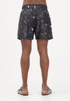I'M BRIAN Shorts mare nero da uomo con fantasia astratta BC3752 0028 I'M BRIAN 