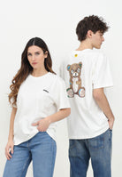 BARROW T-shirt a manica corta bianca per uomo e donna con stampa teddy S5BWUATH150 002 BARROW 