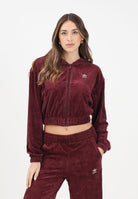 ADIDAS ORIGINALS Felpa con zip Essentials Chenile bordeaux da donna KE1119 . ADIDAS ORIGINALS 