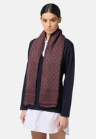 ELISABETTA FRANCHI Pashmina bordeuax da donna caratterizzata dal pattern all-over con logo SC10F56E2 EA4 ELISABETTA FRANCHI 