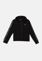 ADIDAS ORIGINALS Felpa con zip 3 Stripes Animal French Terry nera da bambina KC5418  ADIDAS ORIGINALS 