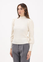 ONLY Maglioncino a collo alto panna da donna realizzato in morbida maglia a costine 15232494 WhitecapGray ONLY 