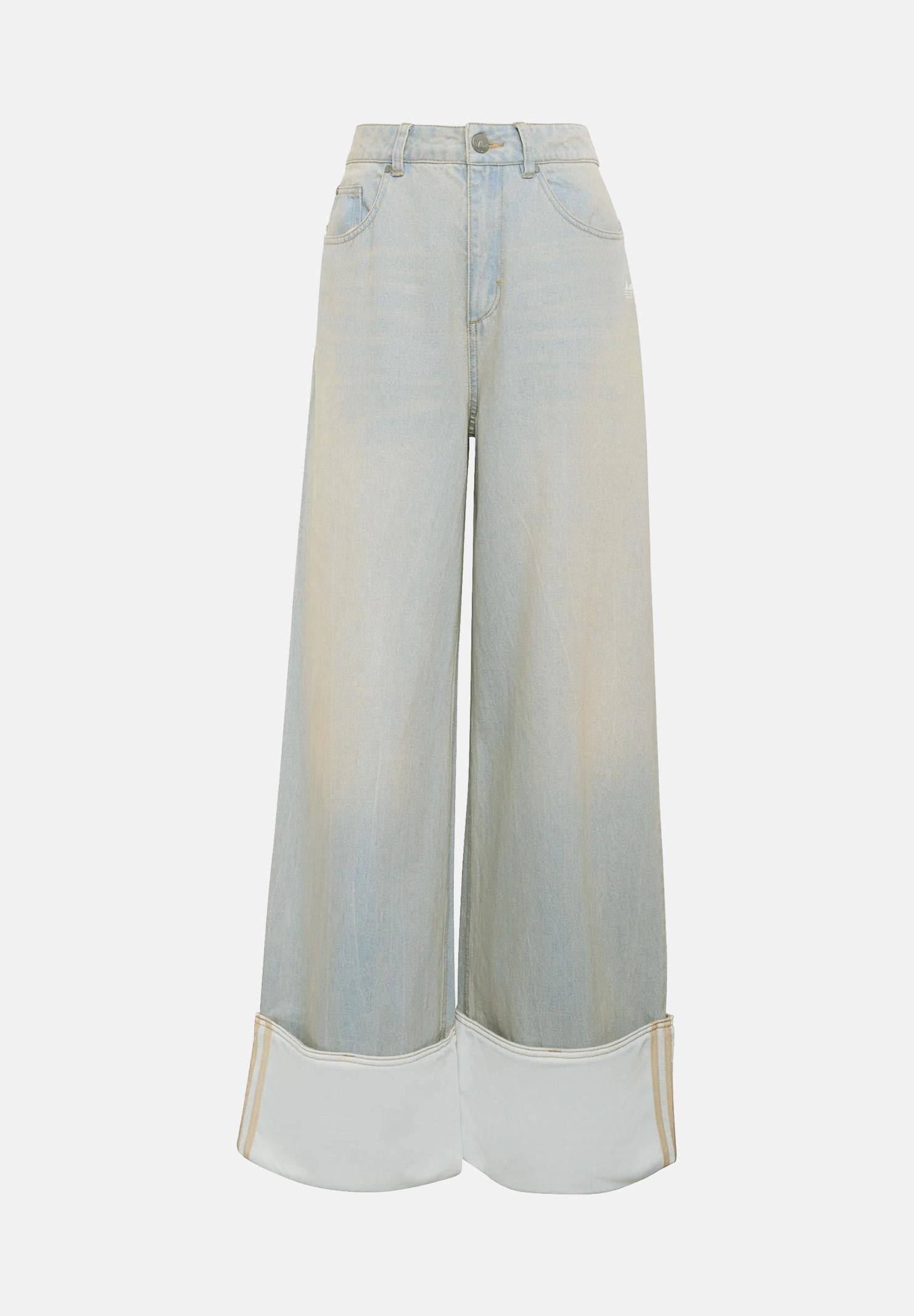 ADIDAS ORIGINALS  jeans Vintage Wide Leg Jeans Light Denimf azzurro chiaro e bianco da donna KW4517 . ADIDAS ORIGINALS 