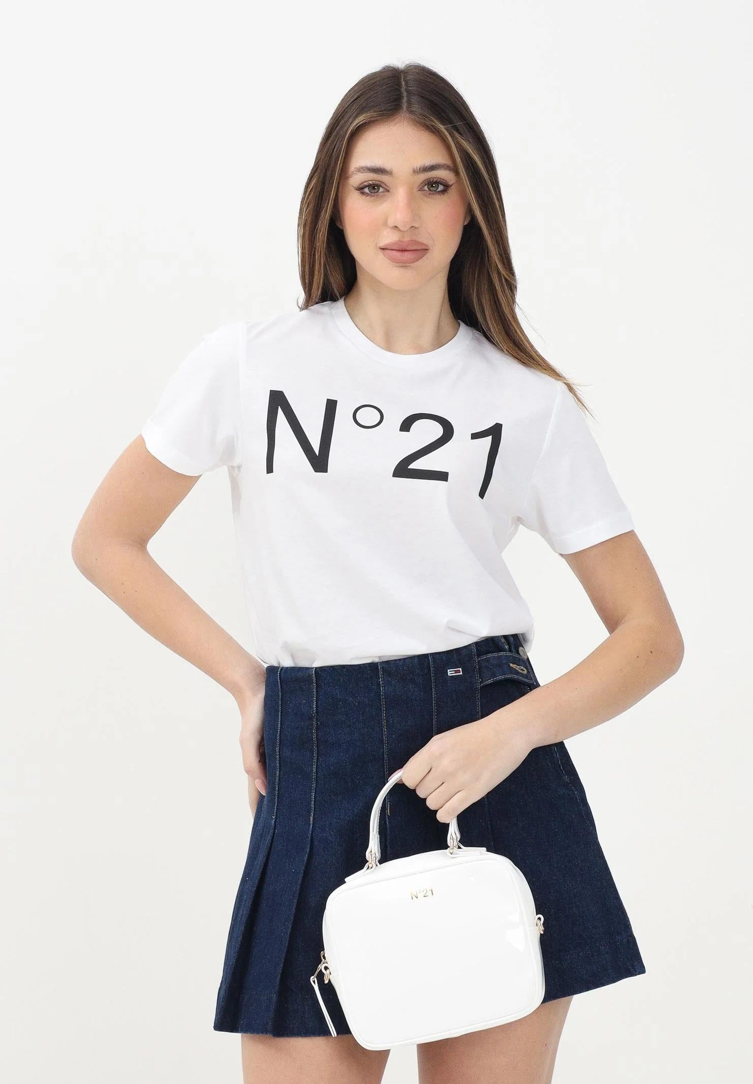 N21 T-shirt a manica corta bianca per donna, ragazzi e bambini con stampa logo N21173N0153 0N100 N21 