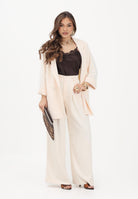 VICOLO Pantalone a palazzo crema da donna TAB1692 RO VICOLO 