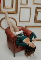 SANTAS Abito corto Noble verde ottanio da donna con gonna ballon PV2605 VEBI SANTAS 