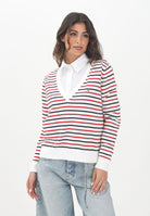 TOMMY JEANS Maglioncino bianco da donna con motivo a righe DW0DW198880FG  TOMMY JEANS 