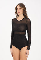 ONLY Body manica lunga nero da donna con dettagli lurex e tulle 15344709 Black ONLY 