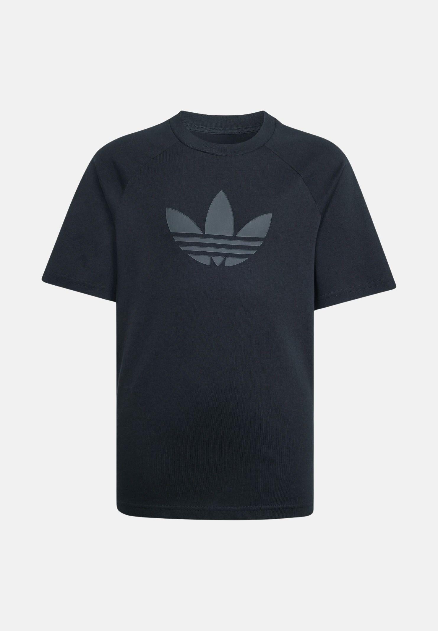 ADIDAS ORIGINALS T-shirt a manica corta Trefoil Loose nera per bambino e bambina KE2876 . ADIDAS ORIGINALS 