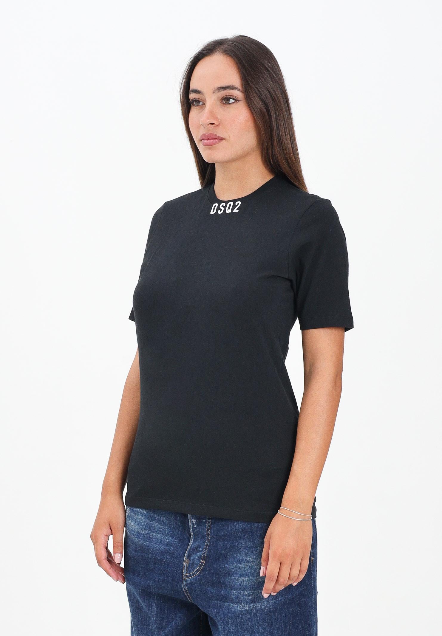 DSQUARED2 T-shirt a manica corta nera per donna, ragazzi e bambini con logo DSQ2 DQ2997D008N DQ900 DSQUARED2 