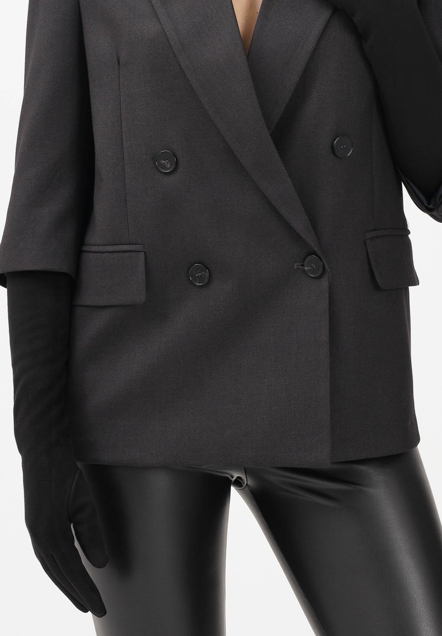 VICOLO Giacca doppiopetto grigia da donna con guanti TF2106 GR VICOLO 