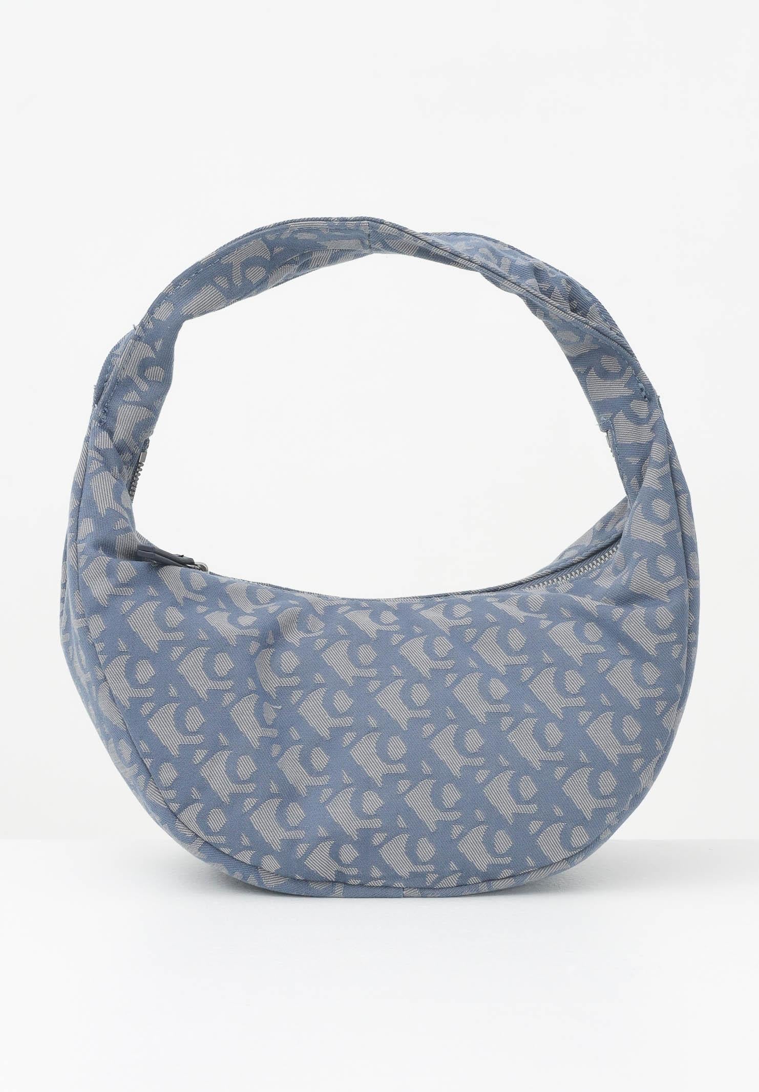 CALVIN KLEIN Borsa a spalla blu da donna con motivo jacquard all-over LV04F3206G ZYX CALVIN KLEIN 