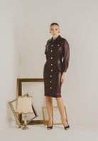 SANTAS Abito midi MYSTÈRE bordeaux da donna PV2618 BO SANTAS 