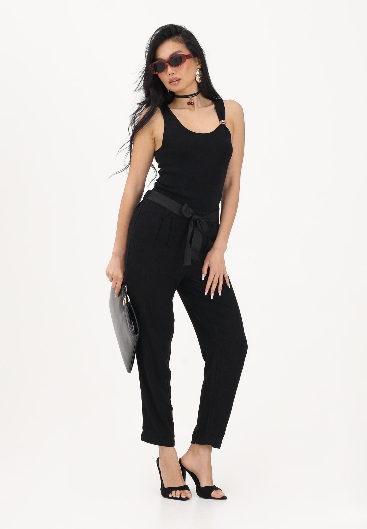ONLY Pantalone nero da donna con cintura coordinata 15367751 BL ONLY 