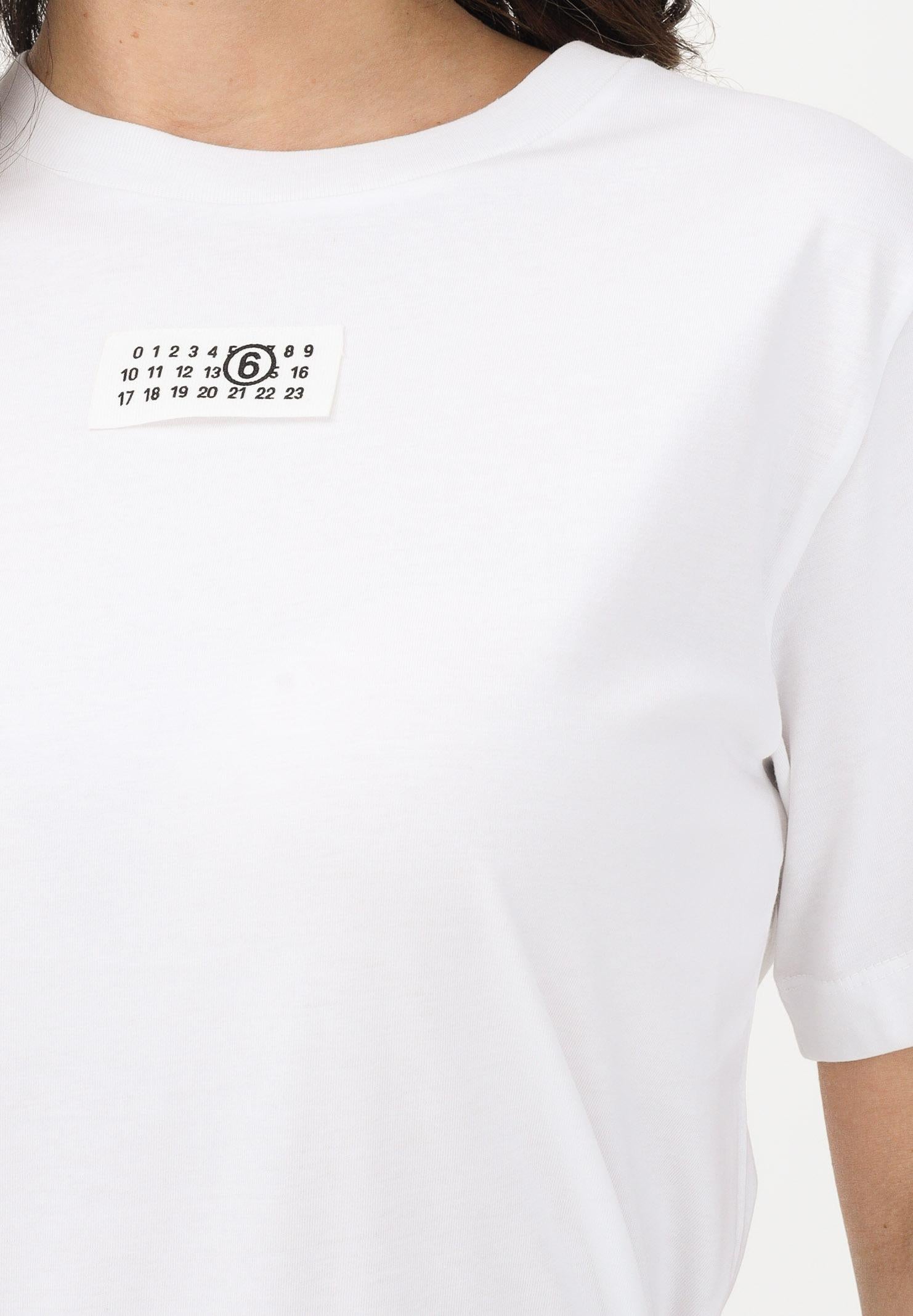 MAISON MARGIELA T-shirt a manica corta bianca per donna, ragazzi e bambini con logo M61022MM04I M6100 MAISON MARGIELA 